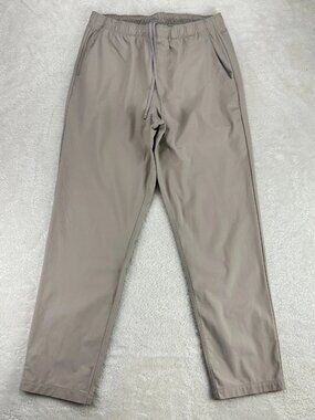 Fabletics The Don Pants Mens M Straight Leg Pull-On Beige Stretch Wrinkle-Resist